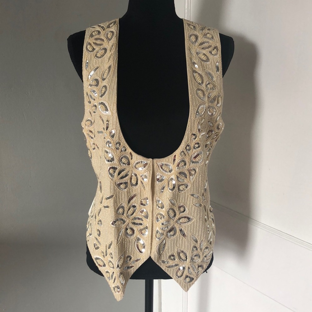 Vintage pearl beaded vest